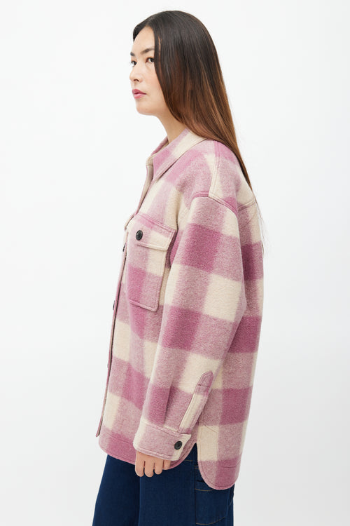 Isabel Marant Étoile Purple & Cream Wool Haverli Check Jacket