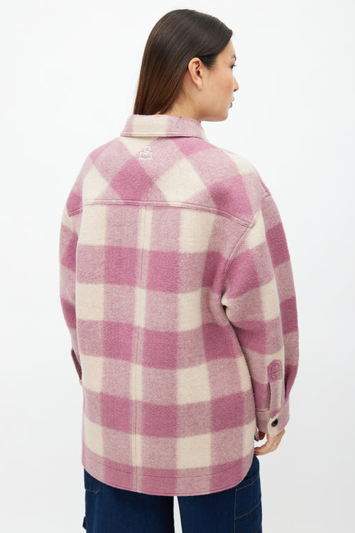 Isabel Marant Étoile Purple & Cream Wool Haverli Check Jacket