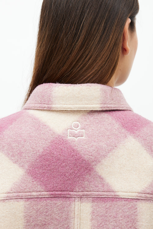 Isabel Marant Étoile Purple & Cream Wool Haverli Check Jacket