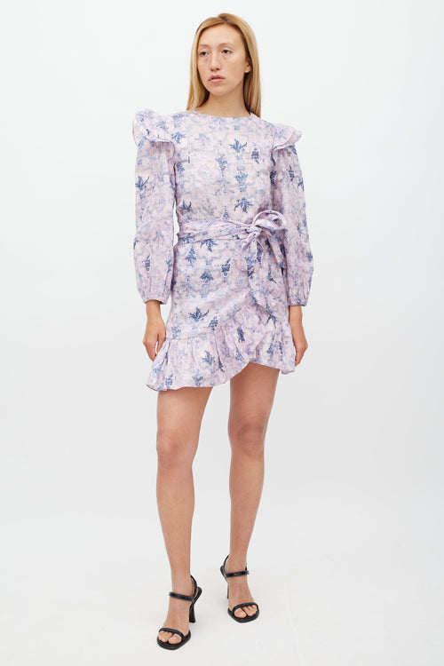 Isabel Marant Étoile Purple & Navy Linen Telicia Floral Dress