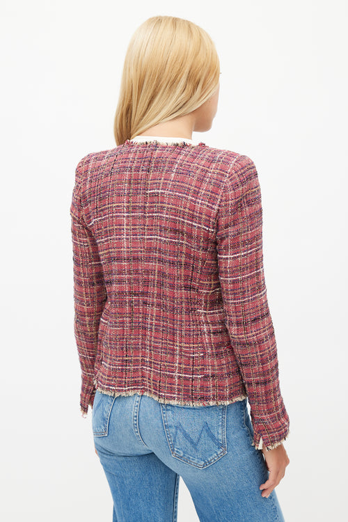 Isabel Marant Étoile Red & Multicolour Tweed Blazer