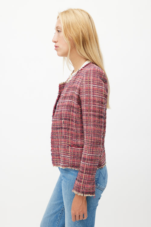 Isabel Marant Étoile Red & Multicolour Tweed Blazer