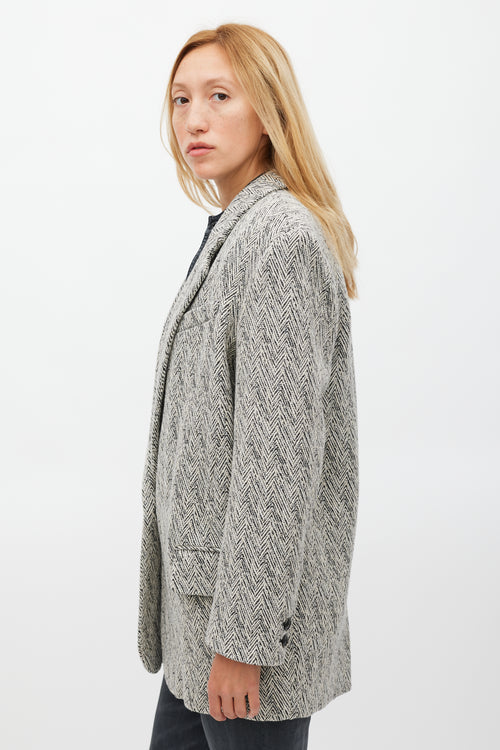 Isabel Marant Étoile White & Black Herringbone Cikaito Coat