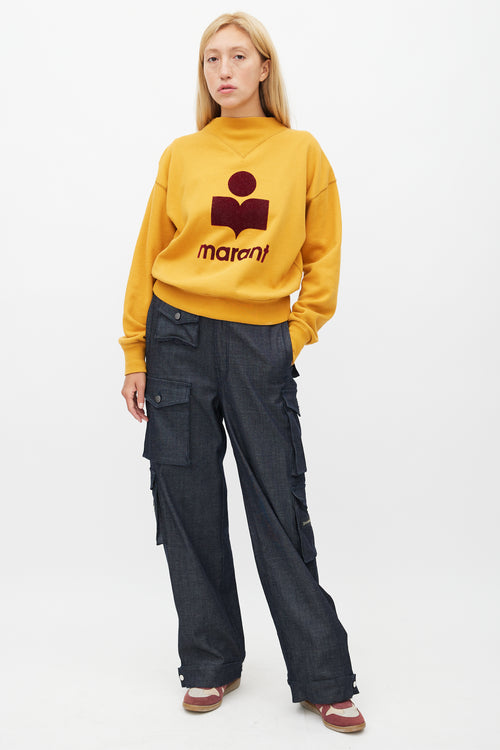 Isabel Marant Étoile Yellow & Red Logo Sweatshirt