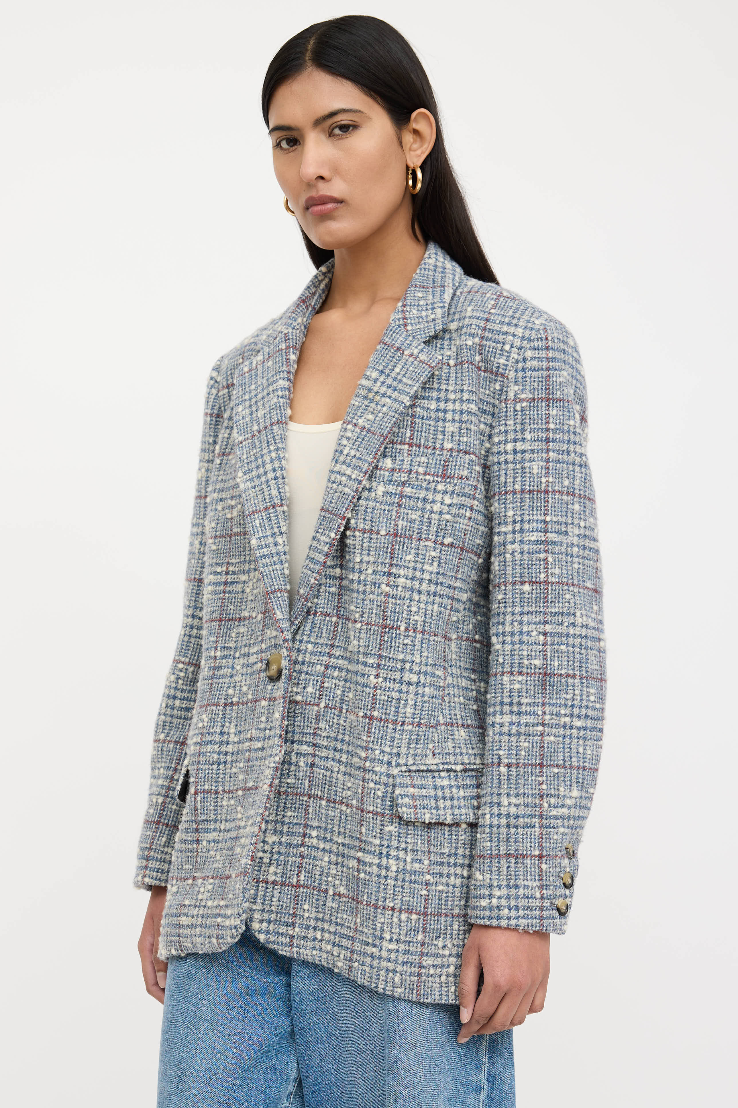 Isabel Marant Étoile Plaid Tweed Blazer
