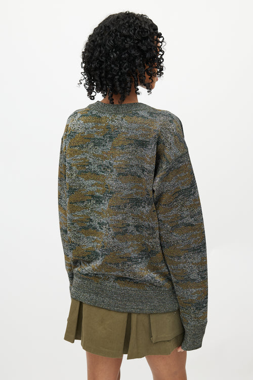 Isabel Marant Grey & Gold Metallic Knit Sweater