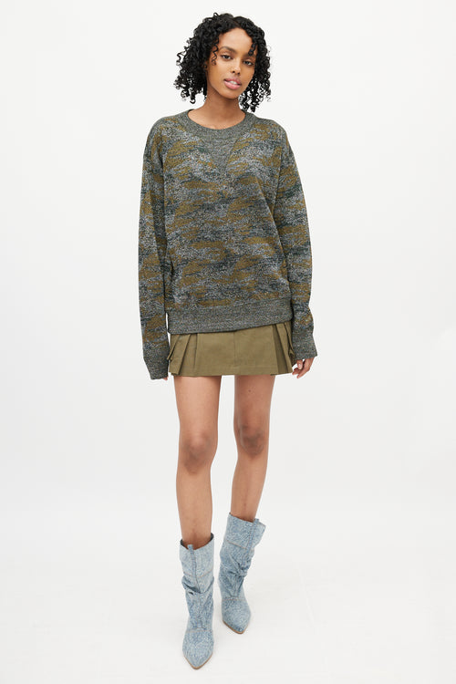 Isabel Marant Grey & Gold Metallic Knit Sweater