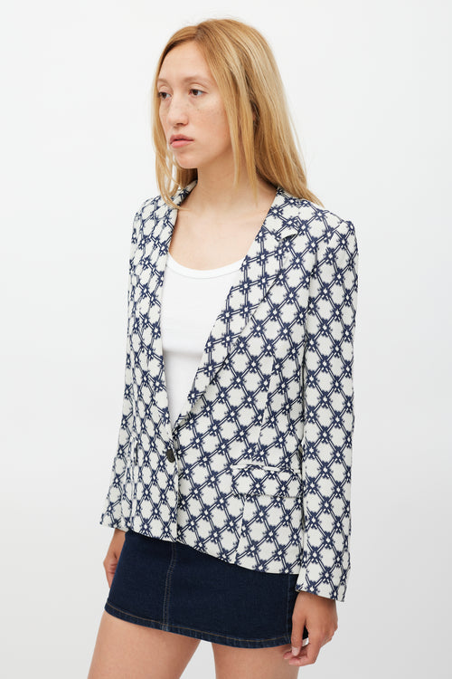 Isabel Marant Grey & Navy Ornate Tile Printed Blazer