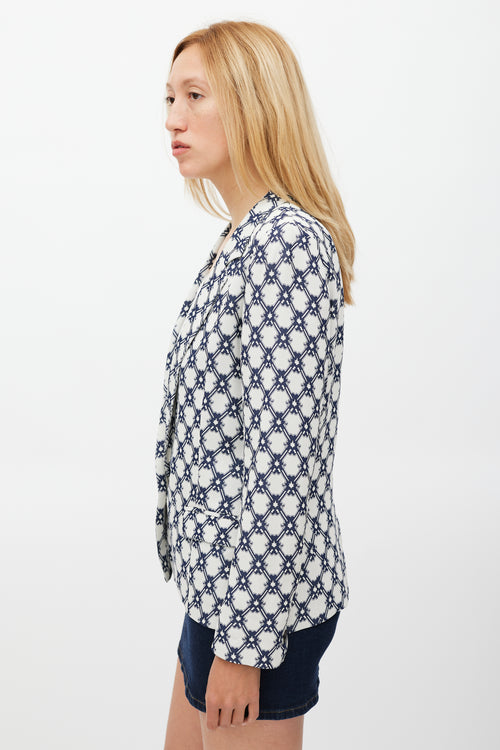 Isabel Marant Grey & Navy Ornate Tile Printed Blazer