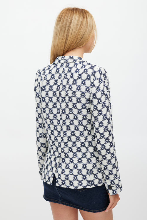 Isabel Marant Grey & Navy Ornate Tile Printed Blazer