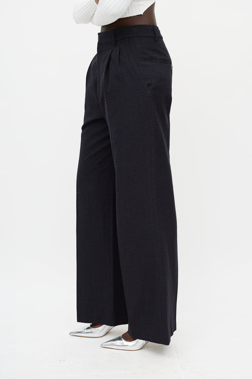 Isabel Marant Navy & Red Stripe Wide Leg Trouser