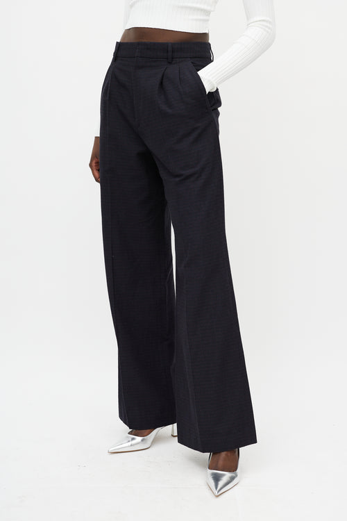 Isabel Marant Navy & Red Stripe Wide Leg Trouser