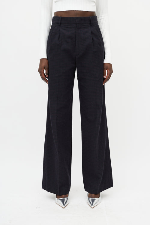 Isabel Marant Navy & Red Stripe Wide Leg Trouser