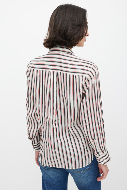 Isabel Marant White & Multicolour Striped Shirt