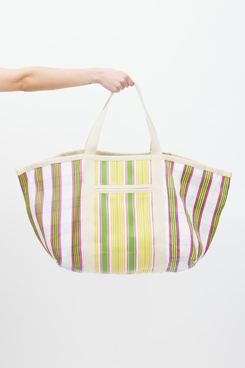 Isabel Marant Yellow & Multicolour Striped Darwen Tote Bag