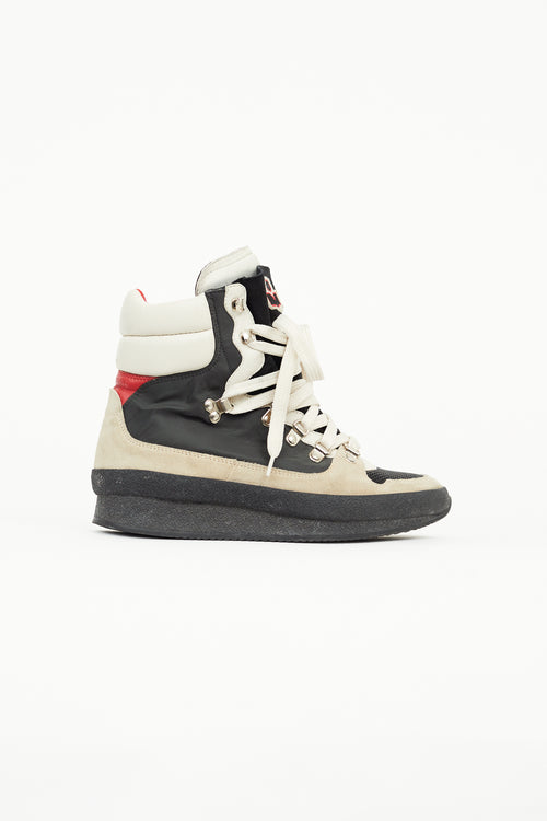 Isabel Marant Black & Beige Brendty Lace Up Boot