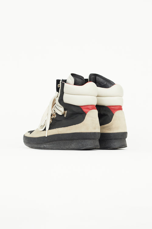 Isabel Marant Black & Beige Brendty Lace Up Boot