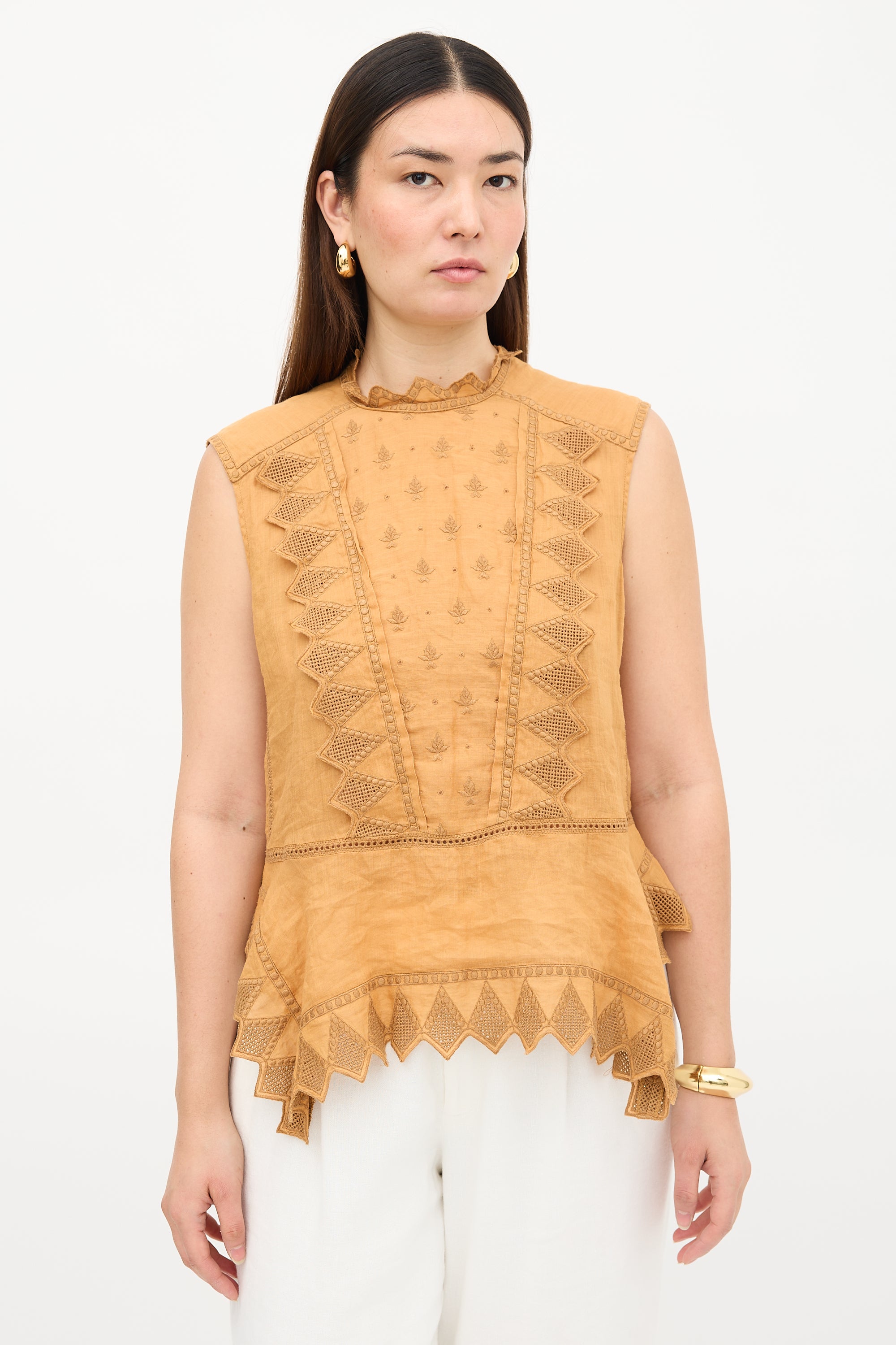 Isabel Marant Ramie Embroidered Top