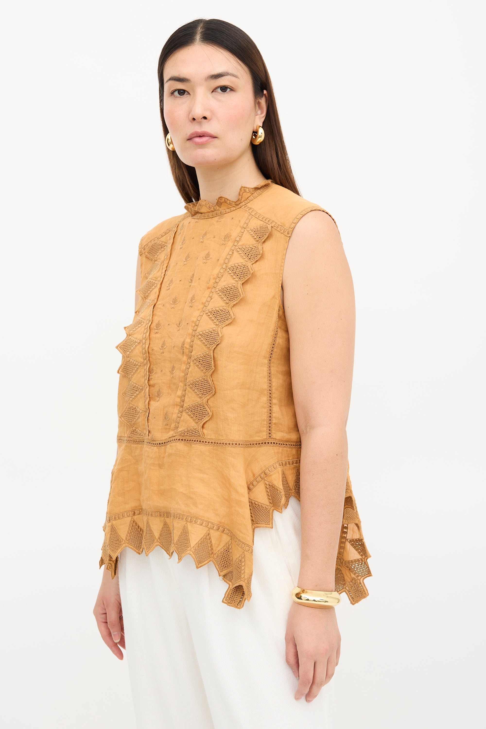 Isabel Marant Ramie Embroidered Top