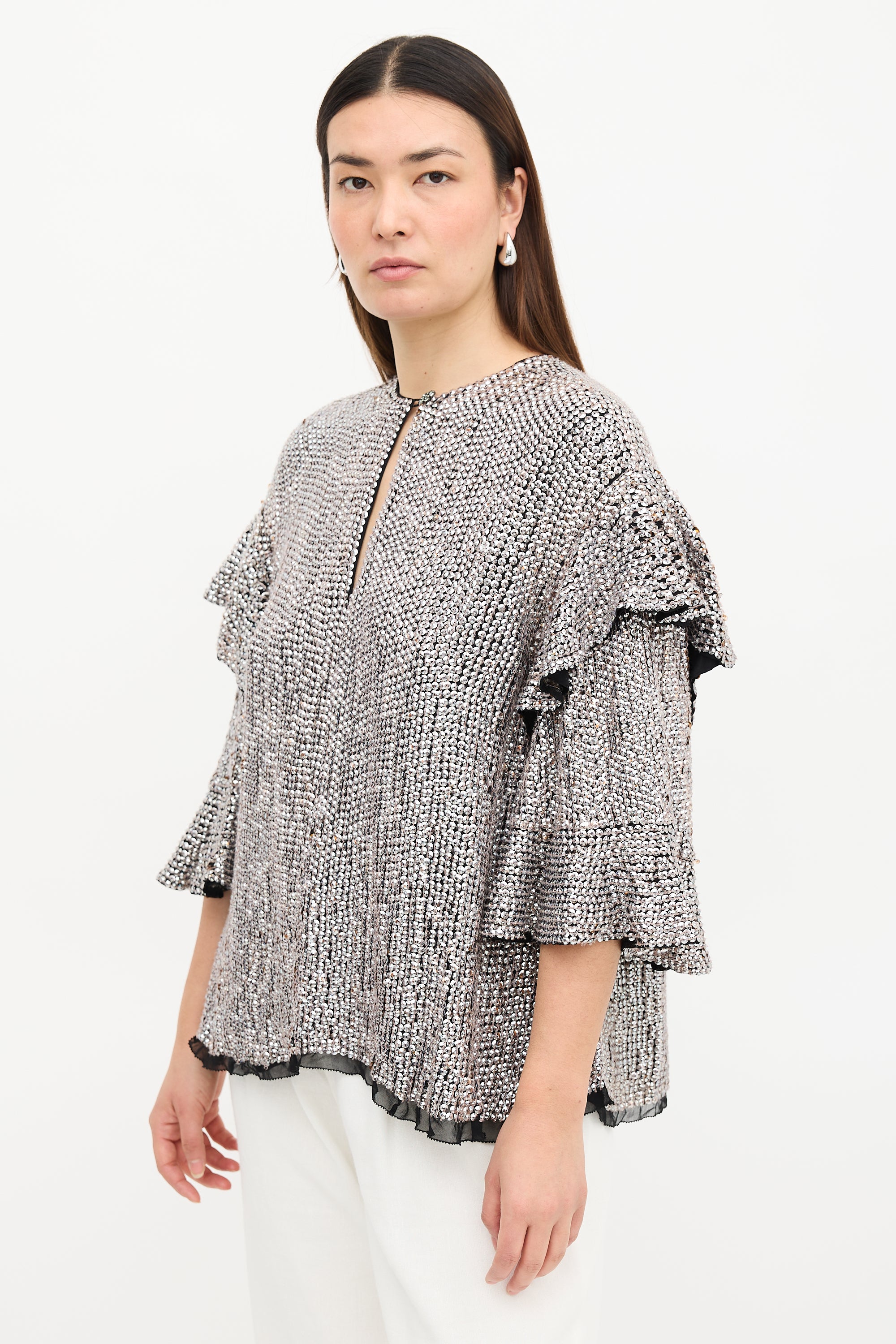 Isabel Marant Sequin Ruffle Blouse