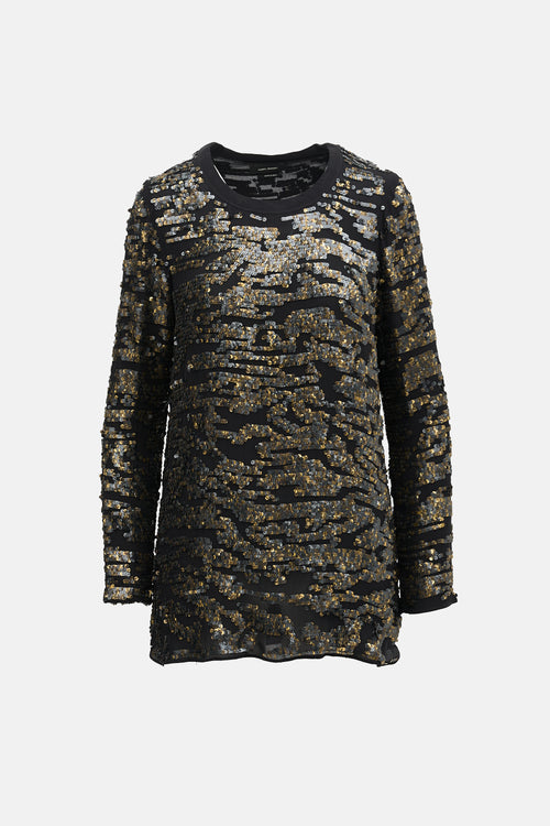 Isabel Marant Silk Sequin Embellished Top