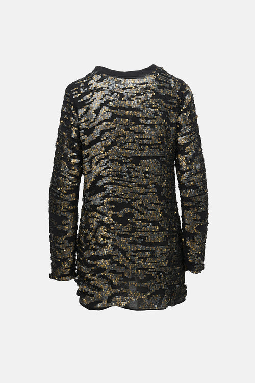 Isabel Marant Silk Sequin Embellished Top