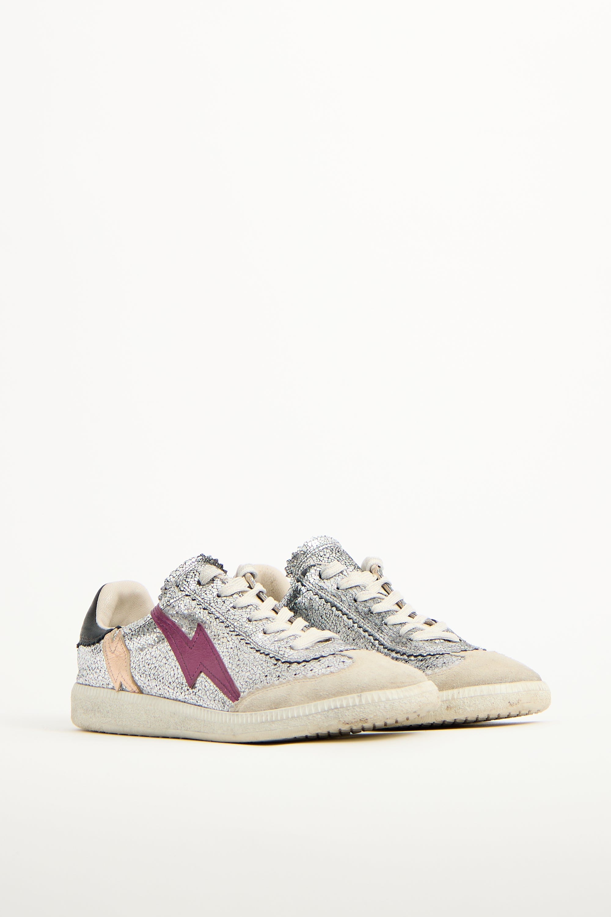 Isabel Marant Silver & Multi Leather Lightning Sneaker