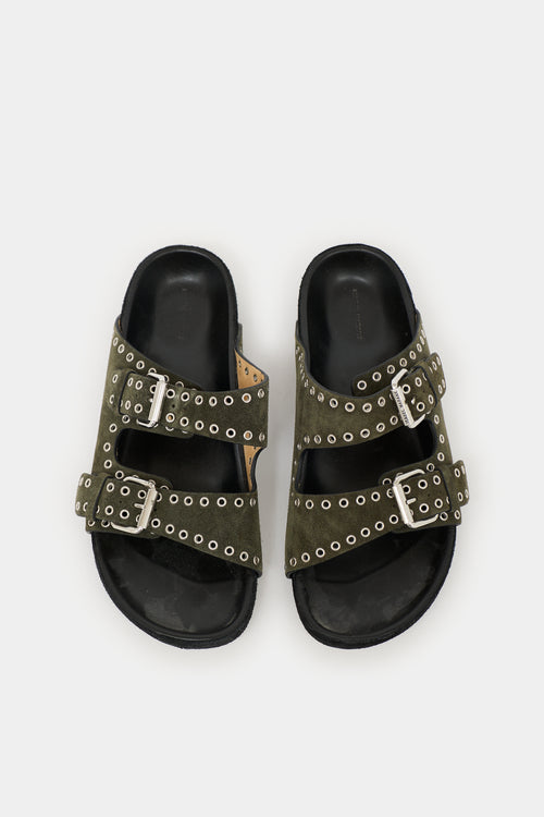 Isabel Marant Suede Lennyo Grommet Sandal