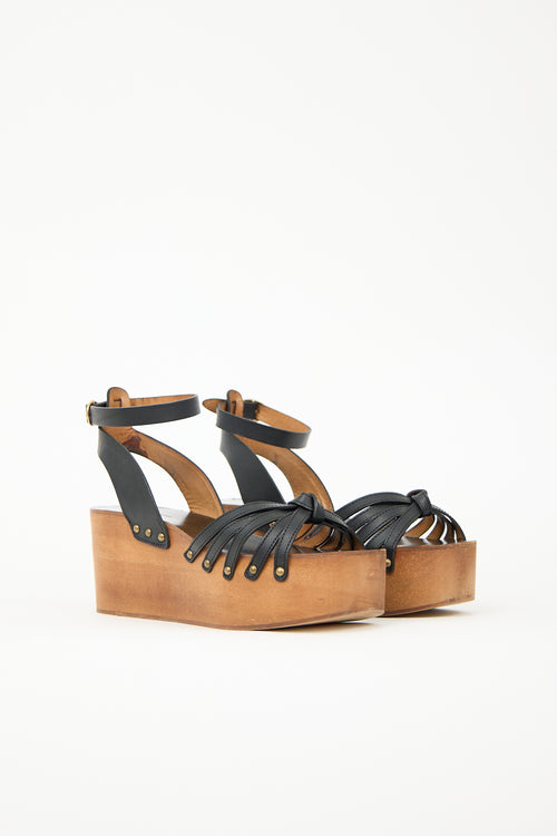 Isabel Marant Étoile Leather Zia Wedge Sandal