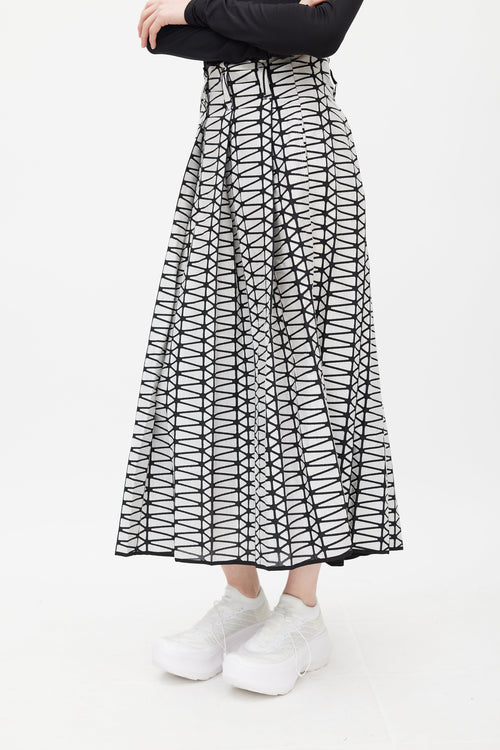 Issey Miyake Black & White Geometric Skirt