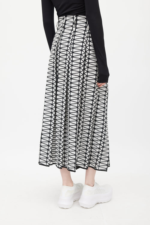 Issey Miyake Black & White Geometric Skirt