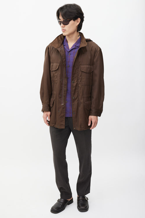 Issey Miyake Brown Hooded Cargo Jacket