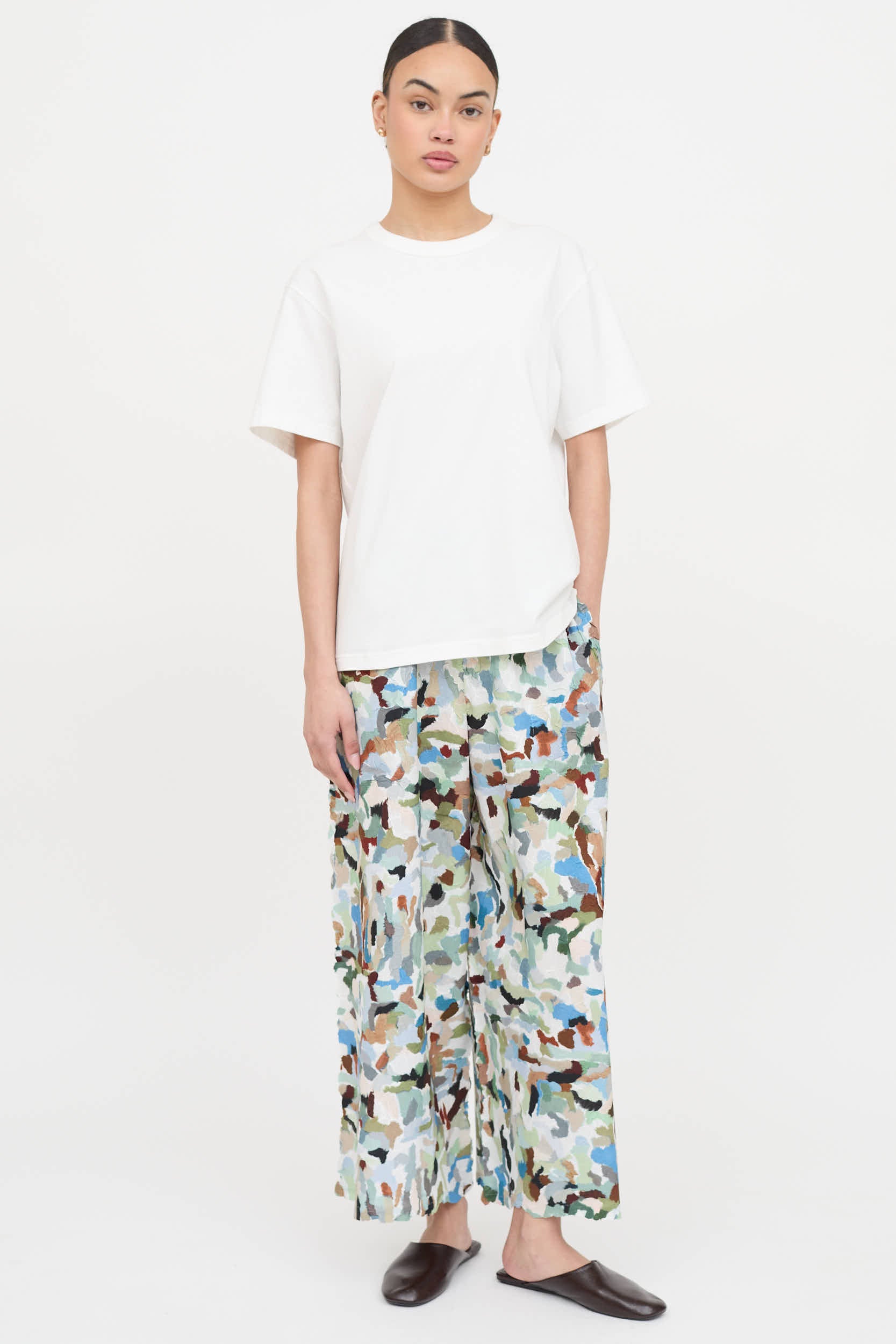 Issey Miyake Crush Wide Leg Pant