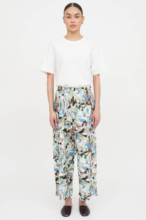 Issey Miyake Crush Wide Leg Pant