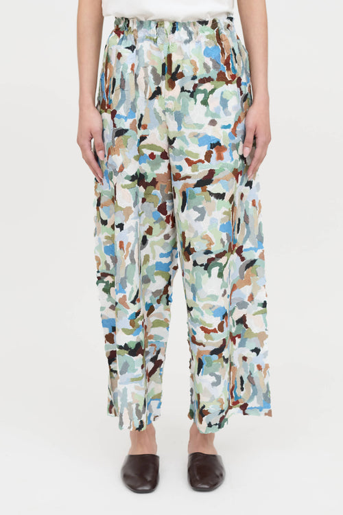 Issey Miyake Crush Wide Leg Pant