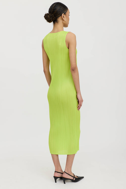 Pleats Please Issey Miyake Pleated Neon Maxi Dress