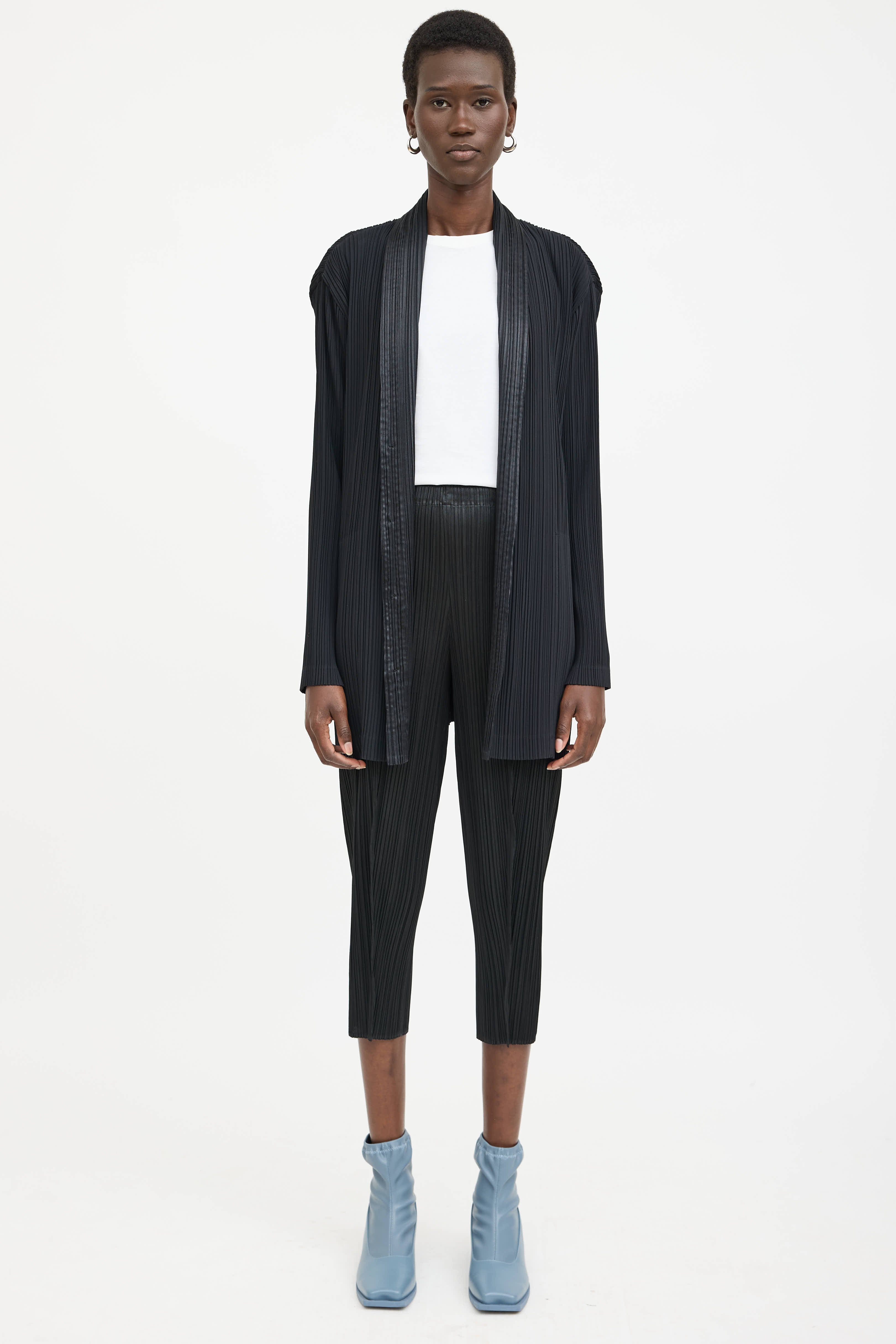 Issey Miyake Pleated Shawl Cardigan