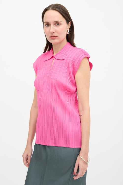 Issey Miyake Pleated Collar Blouse