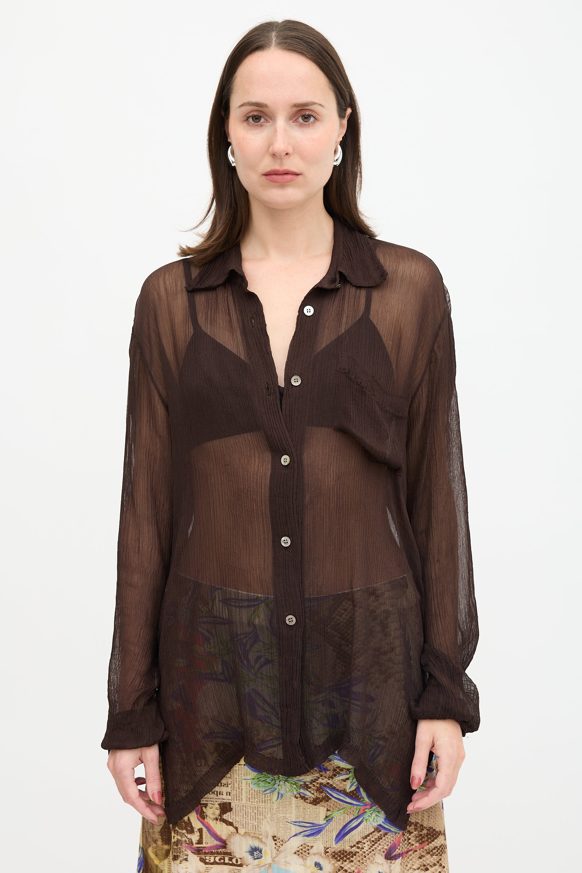 Issey Miyake Silk Sheer Blouse