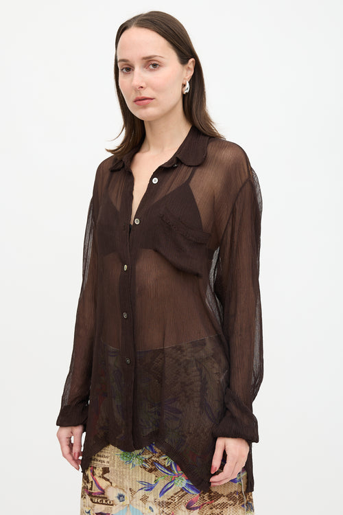 Issey Miyake Silk Sheer Blouse