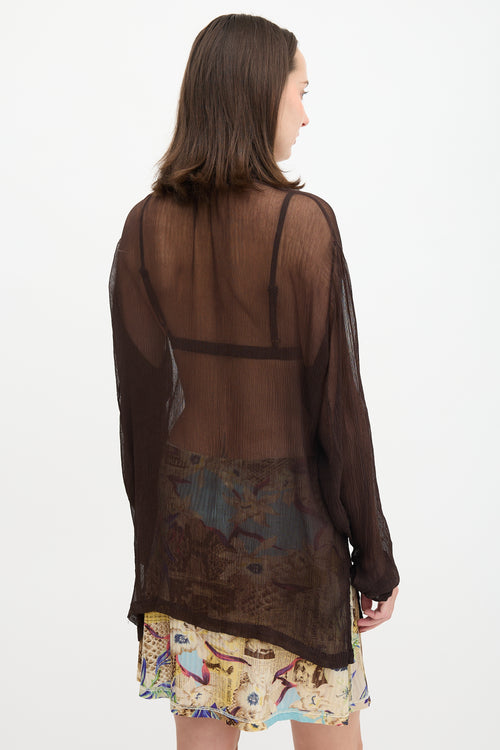 Issey Miyake Silk Sheer Blouse