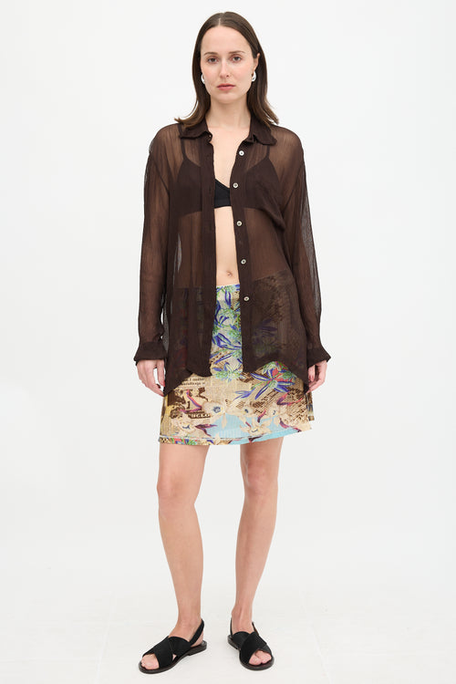 Issey Miyake Silk Sheer Blouse