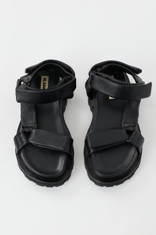 Jil Sander Leather Platform Sandal