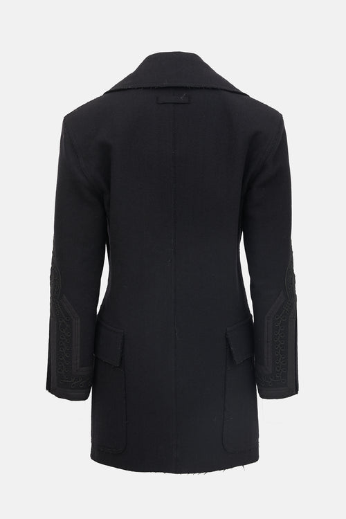 Jean Paul Gaultier Black Double Breasted Wool Pea Coat