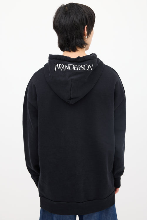 JW Anderson Black & Yellow Squash Graphic Hoodie