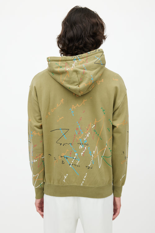 JW Anderson Green & Multicolour Scribble Hoodie