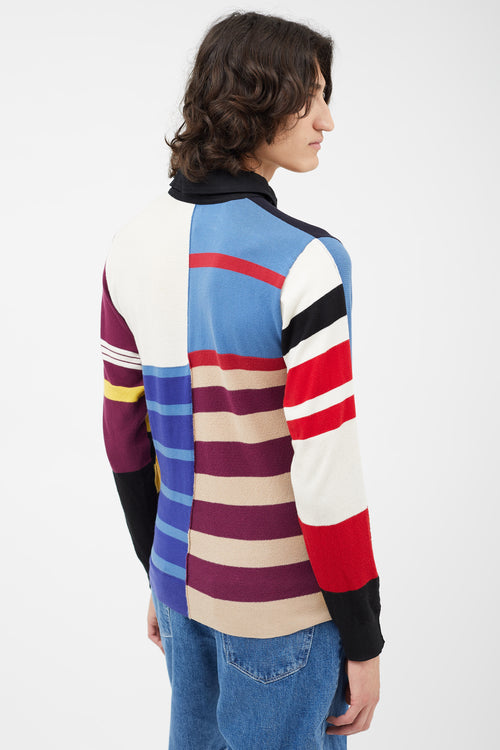 JW Anderson Black & Multicolour Panelled Long Sleeve Polo