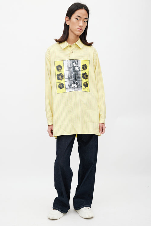 JW Anderson Yellow & Multicolour Printed Striped Shirt