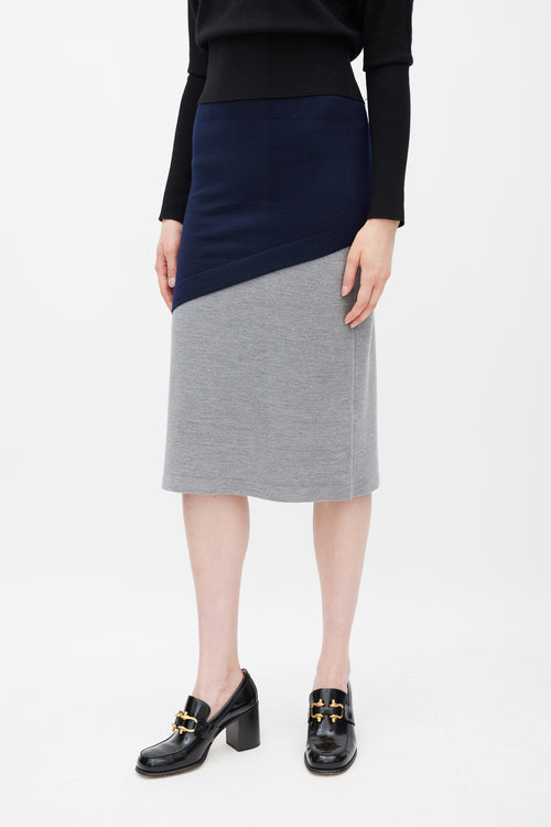 JW Anderson Black Navy & Grey Layered Sweater Dress