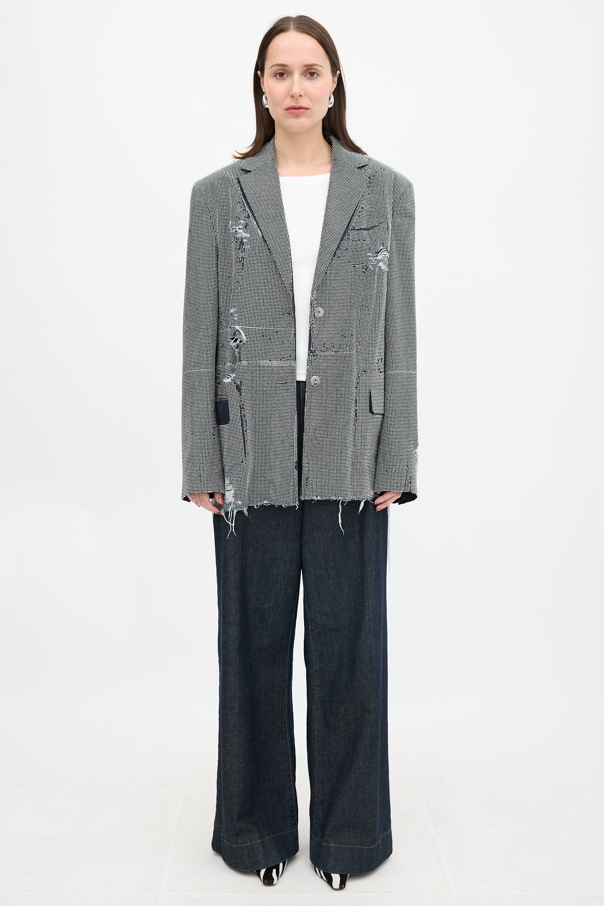 JW Anderson Denim Embellished Blazer